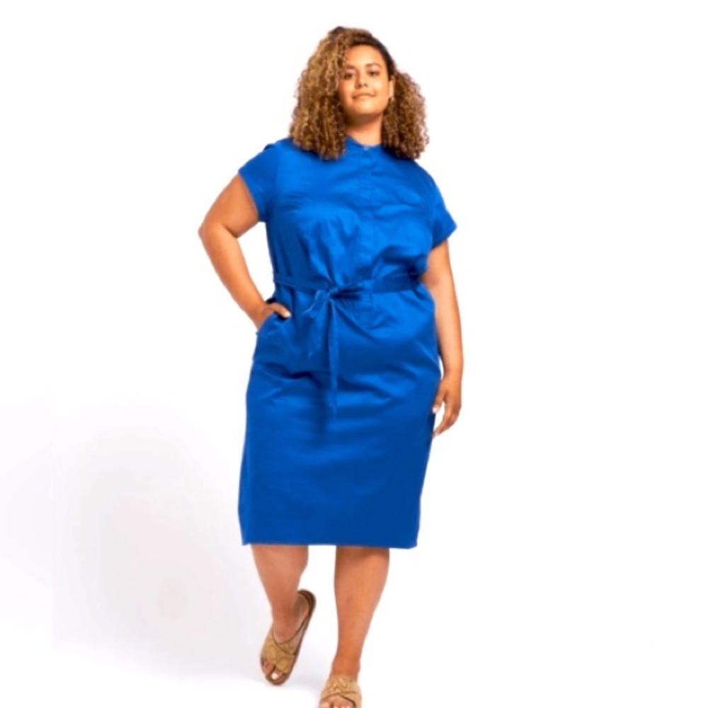 Universal Standard - Half Placket Shirt Dress - Blue